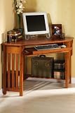 Craftsman Corner Computer Desk Open Dark Oak