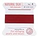 Griffin Silk Beading Cord & Needle Size 4 Garnet Red