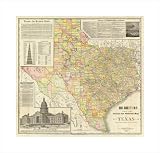 Large Scale County and Railroad Map of Texas; 1891 by Rand McNally and Company poster print,20 in. x