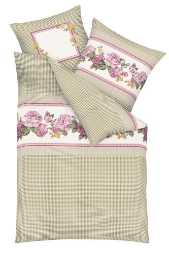 Kaeppel G-101576-23D1-VADS Bettw&auml;sche Country Chic Farbe Jade Qualit&auml;t Superfein Satin, Gr&ouml;&szlig;e 1x 80/80 und 135/200