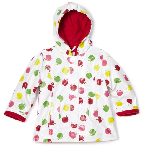 Kids Headquarters Baby-girls Infant Pleather Outerwear Jacket, White/Red, 24 Months