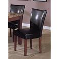 Set of 2 Soho Collection Black Leatherette Parsons Dining Chairs