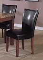 Set of 2 Soho Collection Black Leatherette Parsons Dining Chairs