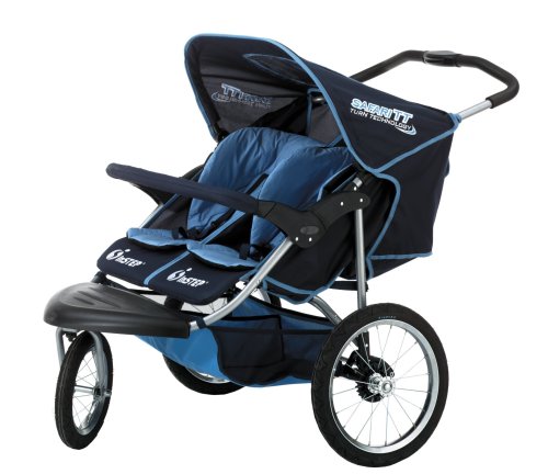 InStep Safari Swivel Double Jogging Stroller (Navy/Light Blue)