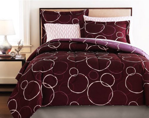 Purple and White Polka Dots Teen Comforter Set 