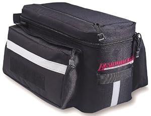 Bushwhacker Mesa Trunk Bicycle Rack Bag Black - Rear Light Clip Attachment & Reflective Trim