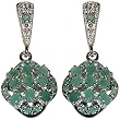 Emerald Earrings Sterling Silver Jewelry 1.25 (gperserng002)