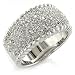 Silvertone Swarovski Crystal Pave Ring Size-10