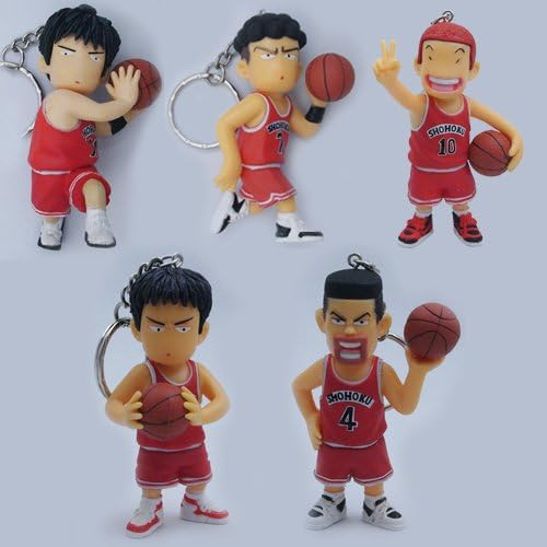 Slam Dunk Basketball Player 7cm PVC 5pcs Action Figures With Keychain Doll Anime Collection Model Toy
