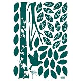 Reusable Easy Wall Applique Stickers - White Enchanted Wishing Tree (Velvet with Rhinestones)