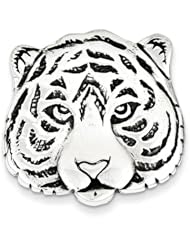 Sterling Silver Antiqued Tiger Face Pin