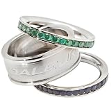 Dale Earnhardt Jr. Logo Crystal Stacked Ring Set