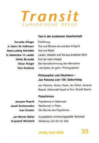 Tod in der modernen Gesellschaft. Philosophie und Dissidenz