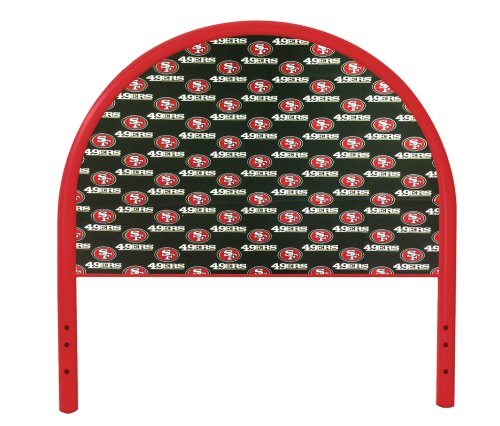 New Twin Size Children's Youth Red Metal Headboard with Custom San Francisco 49'ers NFL Upholstered Headboard