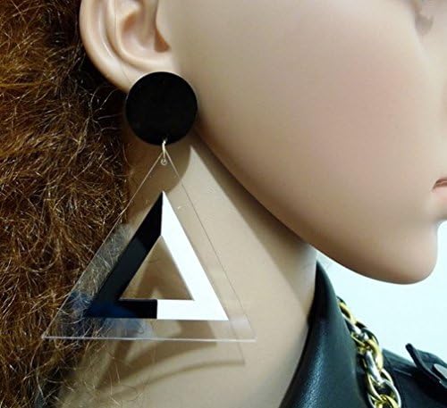 Mygoodie Jewelry Black and white triangle transparent Earrings