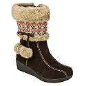 Girls' Cherokee&reg; Hulda Sweater Pom Boots - Brown