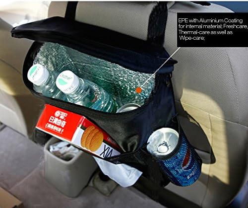 Insulated Car Seat Back Drinks Holder Cooler / Storage Bag Cool Wrap Bottle Bag with Mesh Pockets