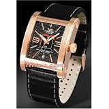 Vostok-Europe Red Square - Black Dial Black Leather Strap Rose Gold Plated Case by Vostok Europe