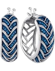 0.33CTW BLUE DIAMOND FASHION HOOPS