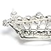 Valdler Fashion Jewelry Silver Tone Rhinestone Bling Crystal Crown Brooch Pin