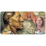 6212-Five Cent Peace-Indian License Plate Car Auto Novelty Front Tag by David Behrens... 