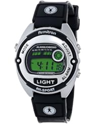 Armitron Unisex 456853SIL All-Sport Chronograph Black Strap Digital Sport Watch