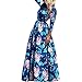 Cutecc Women Lady Long Sleeve Floral Party Cocktail Long Maxi Dress (XXL)