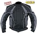 Men's Black and Grey Armored Motorcycle Tri-Tex&trade; Fabric Jackets - Size : Medium