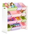 Honey-Can-Do SRT-01603 Kids Toy Organizer and Storage Bins, White/Pastel