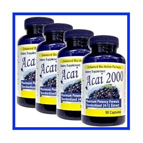 (4 Pack) -Acai 2000 Max Acai Max Cleanse and Potency - 2,000mg per serving 90 Caps **Retail $89.99 NOW $49.99 -FREE SHIPPING**