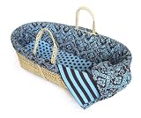 Tadpoles Blue & Brown Damask Moses Basket