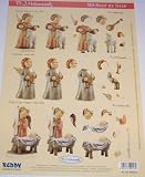 A4 3D step by step Hummel decoupage sheet - Christmas angels, lamb, baby