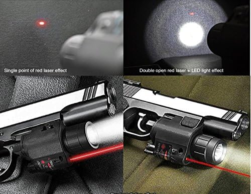 2 in1 Tactical CREE LED Flashlight/LIGHT +Red Laser/Sight Combo for Shotgun (Color:Black)