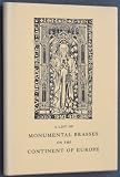 A list of monumental brasses on the continent of Europe