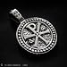 JESUS CROSS CHI-RHO CHRIST LORD NAME JOHN 8:12 BIBLE VERSE CHRISTIAN MEDAL CHARM STERLING SILVER PENDANT NECKLACE