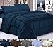 Clara Clark Comforter - All Season Down Alternative Bedding Comforter/Duvet Insert, Ultra Soft, Box Stitched. King Size, Navy