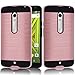 Moto X Play Case,Kmall [Metal Brushed Texture] Slim Impact Resistant Heavy Duty Hybrid Dual Layer Full-Body Shockproof Protective Cover Shell For Motorola Droid Maxx 2/Moto X Play/X3 Lux [Rose Gold]