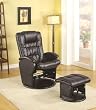 Donald Leather Like Brown Glider & Ottoman