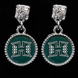 Hawaii Warriors Crystal Stud Dangle Earrings