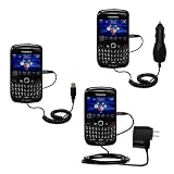 Deluxe Kit for the Blackberry Aries includes a USB cable with Car and Wall Charger - Gomadic Brand w/ TipExchange Technology