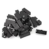 uxcell　IDCソケット　23個入り　ブラック　シルバートーン　プラスチック　メタル　25×8×12mm