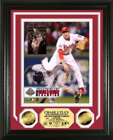 Buy Chase Utley 2008 World Series Champions 24KT Gold Coin Photo Mint by Highland Mint