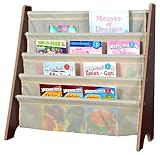 Naomi Home Kids Toy Sling Book Rack, Cream/Espresso