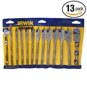 Irwin Industrial Tools 88894 Pouched Speebor Blue Groove Spade Bit Set, 13-Piece
