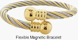 Two-Tone Steel Magnetic Bangle Style Bracelet