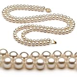 White 6-7mm AA Freshwater Pearl Necklace 18 inch Princess Length