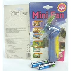 Mini Fan, Handventilator : -	Super kleiner Ventilator in Taschenformat. -	Zum umhangen oder als Mini-Tisch- Ventilator -	Sicherheits-Ventilatorblatt + 2 x AAA Batterien