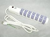 プラグが回転！！ 雷サージ保護機能搭載 1.8m 8個口 電源タップ Donyaダイレクト DN-S9P810C6の画像