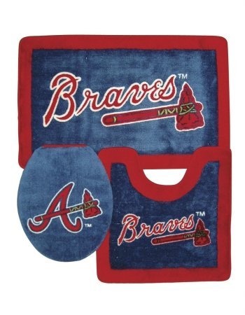 Atlanta Braves 3 Piece Bath Rug Set Atlanta Braves 3 Piece Bath Rug Set