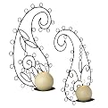 2 Pc Paisley Wall Sconces - Black